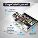 Cassetto Cassa Grande POSV-410 Manuale, 4 Banconote/8 Monete, Bianco