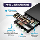 Cassetto Cassa Grande POSV-410 Manuale, 4 Banconote/8 Monete, Nero