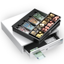 Cassetto Cassa Grande POSV-410, 4 Banconote/ 8 Monete, Bianco, RJ