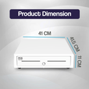 Cassetto Cassa Grande POSV-410 Manuale, 4 Banconote/8 Monete, Bianco