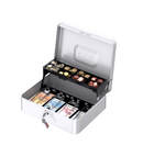 Cassetta Portavalori con Serratura a Chiave Portatile, Bianco