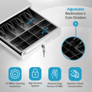 Cassetto Cassa Grande POSV-410 Manuale, 4 Banconote/8 Monete, Bianco