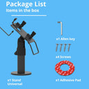 POS VALLEY Supporto Ergonomico per Terminale di Pagamento POS da Banco Universale - Stand POS Bancomat con Maniglia, Rotazione 180° Inclinazione 45°, Montaggio con Viti o Adesivo