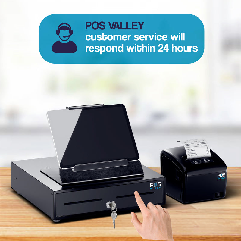 Large Cash Drawer POSV-410 Manual, 4 Banknotes/8 Coins, Black