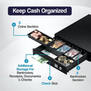 Cassetto Cassa Piccolo POSV-330E Manuale, 4 Banconote/5 Monete, Nero