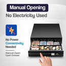 Cassetto Cassa Piccolo POSV-330E Manuale, 4 Banconote/5 Monete, Nero