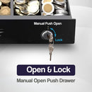 Cassetto Cassa Piccolo POSV-330E Manuale, 4 Banconote/5 Monete, Nero