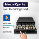 Cassetto Cassa Grande POSV-410 Manuale, 4 Banconote/8 Monete, Nero