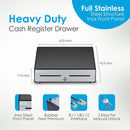 Cassetto Cassa Grande POSV-410, 4 Banconote/ 8 Monete, Nero/Acciaio, RJ