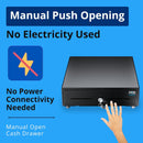 Cassetto Cassa Piccolo POSV-335E Manuale, 4 Banconote/8 Monete, Nero