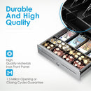 Cassetto Cassa Grande POSV-410, 4 Banconote/ 8 Monete, Nero/Acciaio, RJ