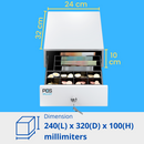 Cassetto Cassa Mini POSV-250 Mini, 4 Banconote/8 Monete, Bianco, RJ