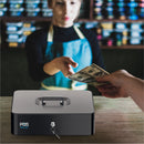 Cassetta Porta Soldi con Serratura a Chiave Portatile, Nero