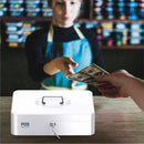 Cassetta Portavalori con Serratura a Chiave Portatile, Bianco