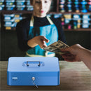 Cassetta Portavalori con Serratura a Chiave Portatile, Blu