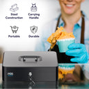 Cassetta Porta Soldi con Serratura a Chiave Portatile, Nero