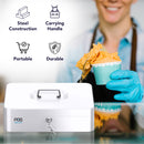 Cassetta Portavalori con Serratura a Chiave Portatile, Bianco