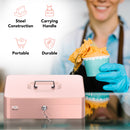 Cassetta Portavalori con Serratura a Chiave Portatile, Rosa