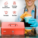 Cassetta Portavalori con Serratura a Chiave Portatile, Rosso