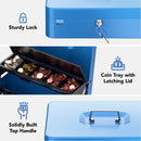 Cassetta Portavalori con Serratura a Chiave Portatile, Blu