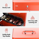 Cassetta Portavalori con Serratura a Chiave Portatile, Rosso