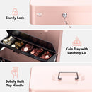 Cassetta Portavalori con Serratura a Chiave Portatile, Rosa