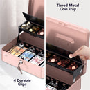 Cassetta Portavalori con Serratura a Chiave Portatile, Rosa