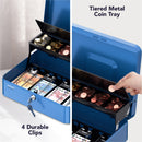 Cassetta Portavalori con Serratura a Chiave Portatile, Blu