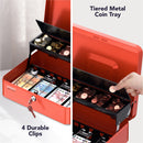 Cassetta Portavalori con Serratura a Chiave Portatile, Rosso