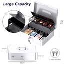 Cassetta Portavalori con Serratura a Chiave Portatile, Bianco