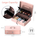 Cassetta Portavalori con Serratura a Chiave Portatile, Rosa