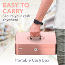 Cassetta Portavalori con Serratura a Chiave Portatile, Rosa