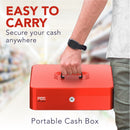 Cassetta Portavalori con Serratura a Chiave Portatile, Rosso