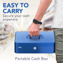 Cassetta Portavalori con Serratura a Chiave Portatile, Blu