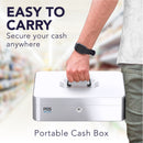 Cassetta Portavalori con Serratura a Chiave Portatile, Bianco