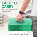 Cassetta Portavalori con Serratura a Chiave Portatile, Verde