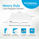 Cassetto Cassa Grande POSV-410, 4 Banconote/ 8 Monete, Bianco, RJ