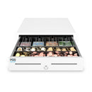 Cassetto Cassa Grande POSV-410, 4 Banconote/ 8 Monete, Bianco, RJ