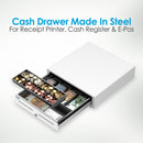 Cassetto Cassa Grande POSV-410, 4 Banconote/ 8 Monete, Bianco, RJ