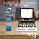 Cassetto Cassa Grande POSV-410, 4 Banconote/ 8 Monete, Bianco, RJ