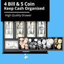 Cassetto per Registratore di Cassa POS VALLEY con staffe metalliche di montaggio sotto il bancone - Interno 4 Banconote / 8 Monete (Euro), 24V RJ11/12, 33x33 cm