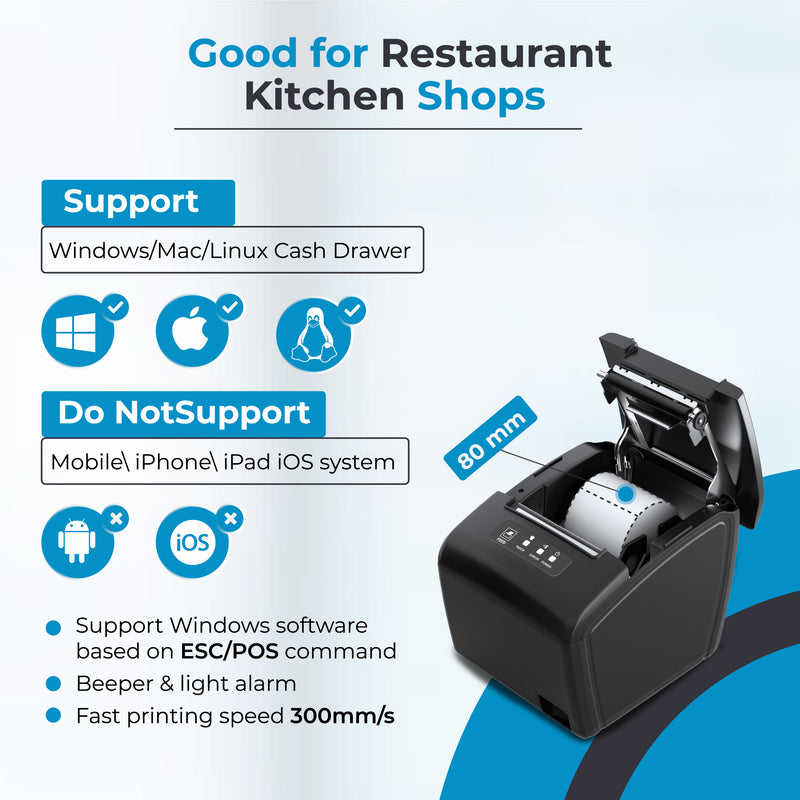 351003 Stampante termica per ricevute POS da 80 mm con taglierina automatica, connessione USB/Ethernet/seriale/cassetto contanti - Equip 351003 Stampante termica per ricevute POS da 80 mm con taglierina automatica, connessione USB/Ethernet/seriale/cassetto contanti - Equip