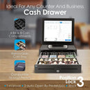 Cassetto Cassa Grande POSV-410, 4 Banconote/ 8 Monete, Nero, RJ