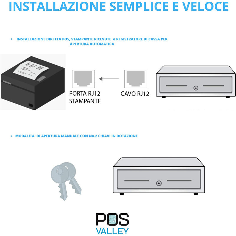 Cassetto Cassa Porta Soldi POSV-250 Mini Automatico: Sicurezza e  Compattezza per Bar, Negozi e Ristoranti