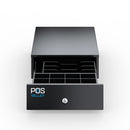 Cassetto Cassa Mini POSV-250 Mini, 4 Banconote/8 Monete, Nero, RJ