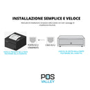 Cassetto Cassa Medio POSV-350, 4 Banconote/8 Monete, Nero RJ