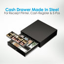 Cassetto Cassa Medio POSV-350, 4 Banconote/8 Monete, Nero RJ