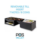 Cassetto Cassa Grande POSV-500, 7 Banconote/ 8 Monete, Nero, RJ